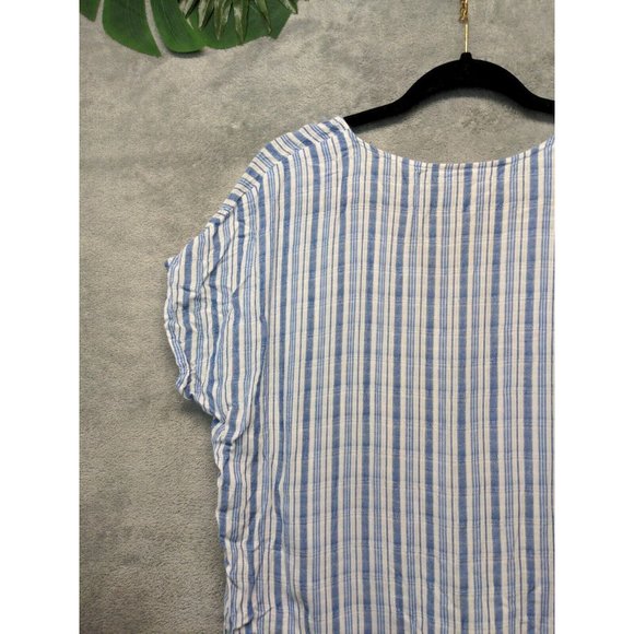 šUNIVERSAL THREAD 100% Rayon Women Tie Waist Blouse Summer Striped S(4-6) - Picture 10 of 12